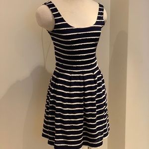 Blue and white stripped dress